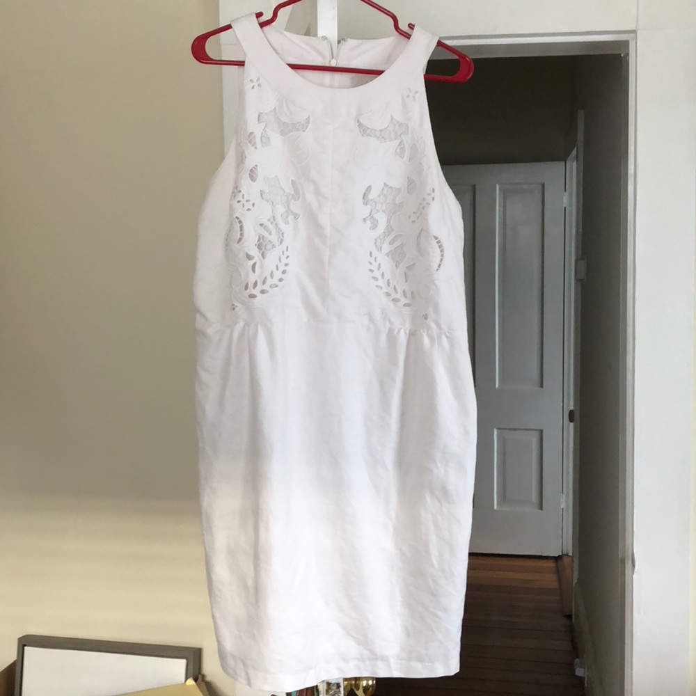 Loft Eyelet detail sheath dress